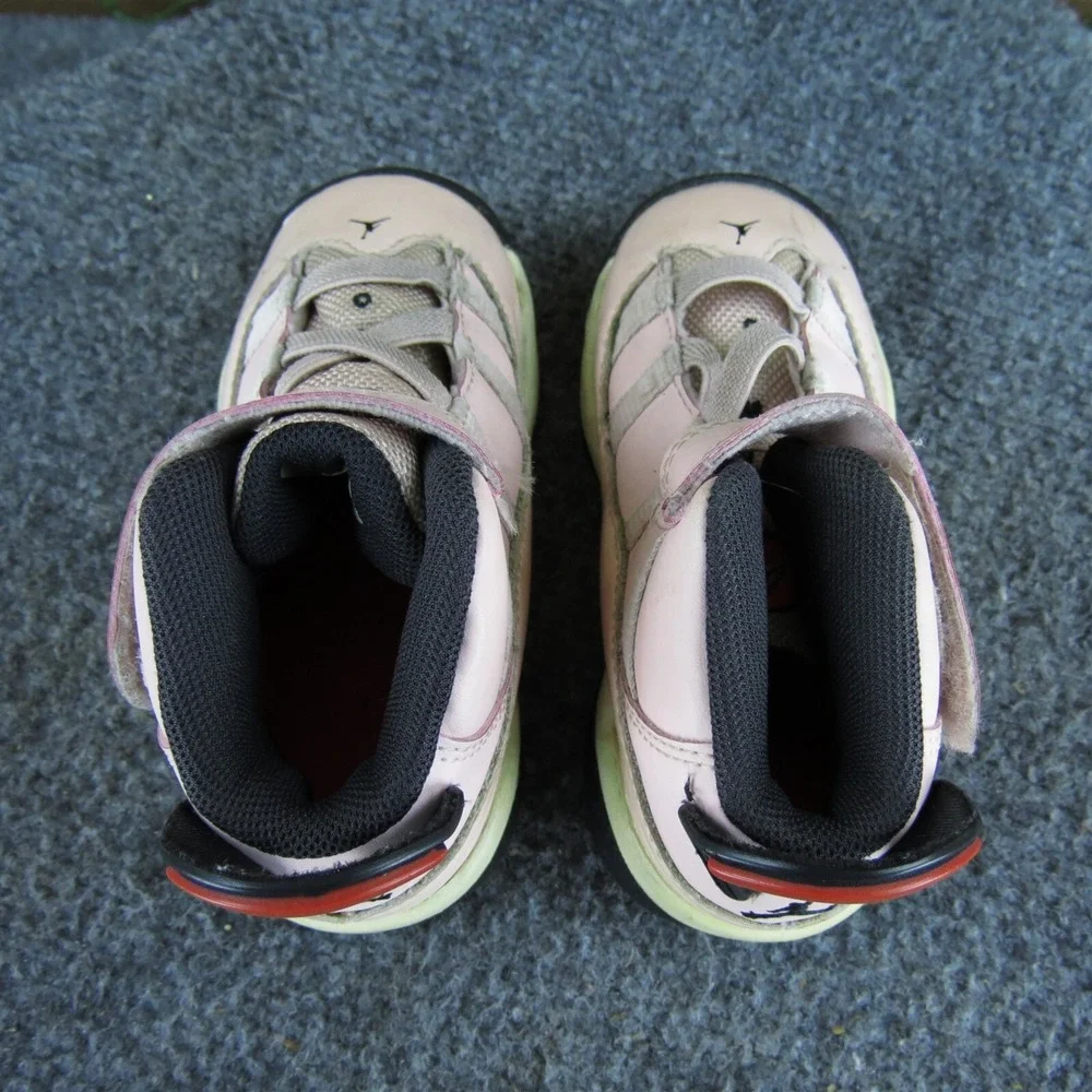 Jordan Girls Sneaker 6 Rings‎ Sz T 7 Medium Pink Synthetic Hook & Loop
